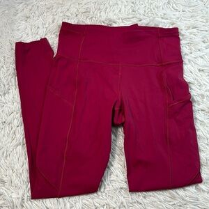 Lululemon Fast and Free High-Rise Tight 25" Pomegranate
